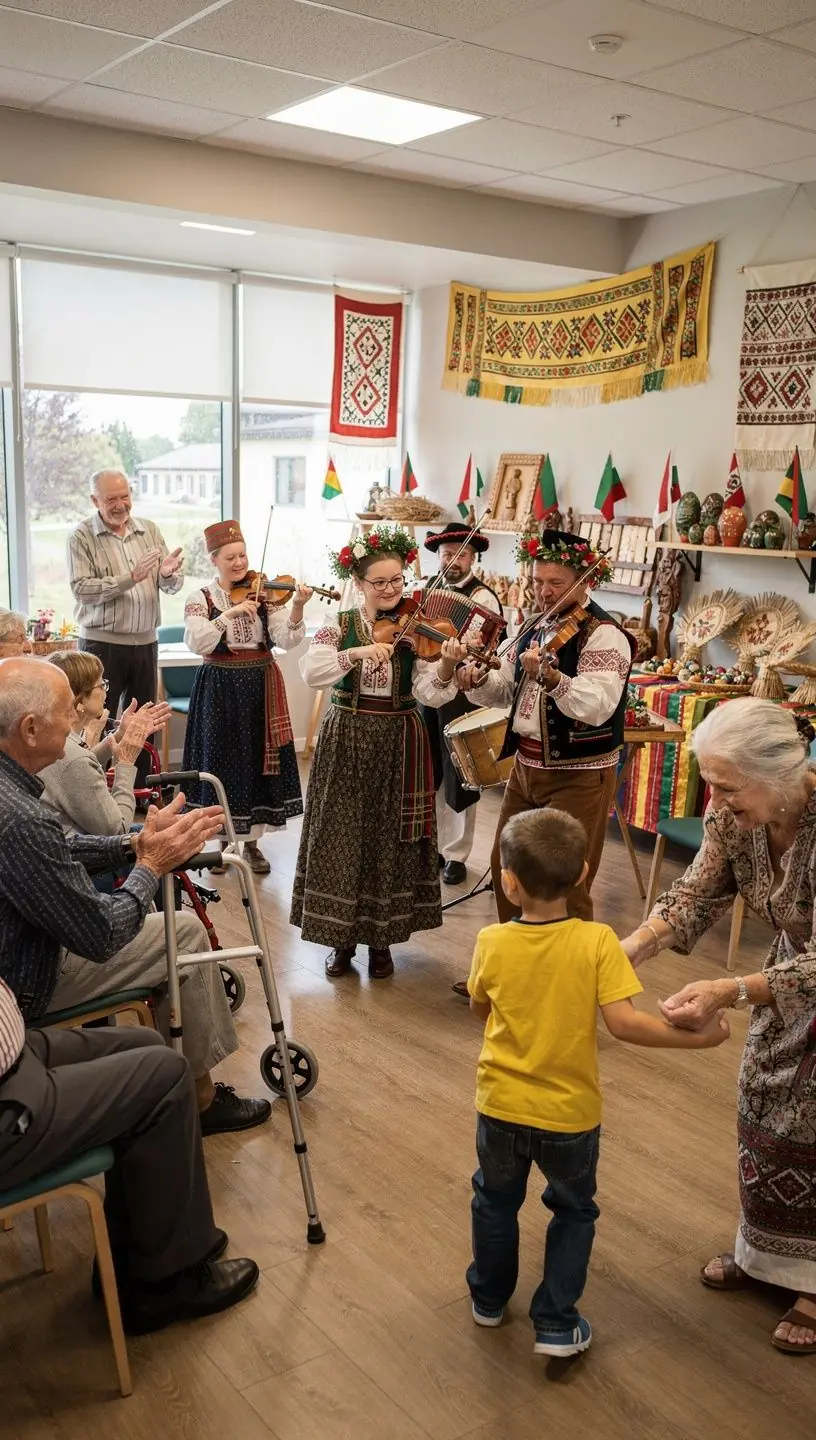 Šeimos laikas kartu gamtoje, vaikai žaidžia ir mokosi.